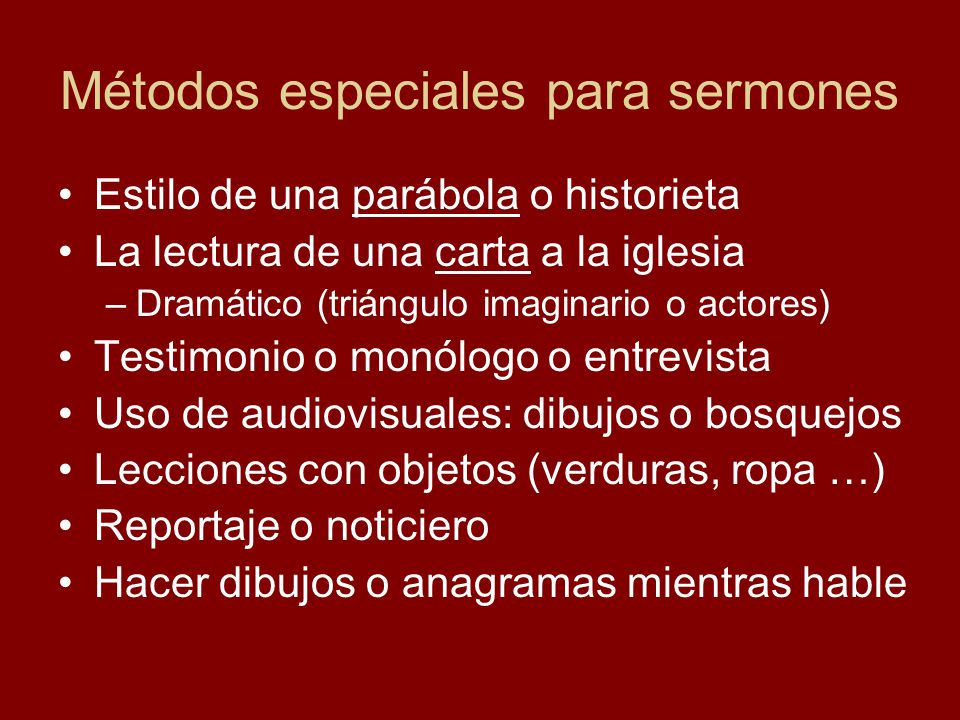 Métodos especiales para sermones