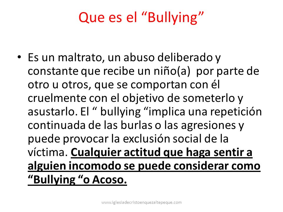 Que es el Bullying