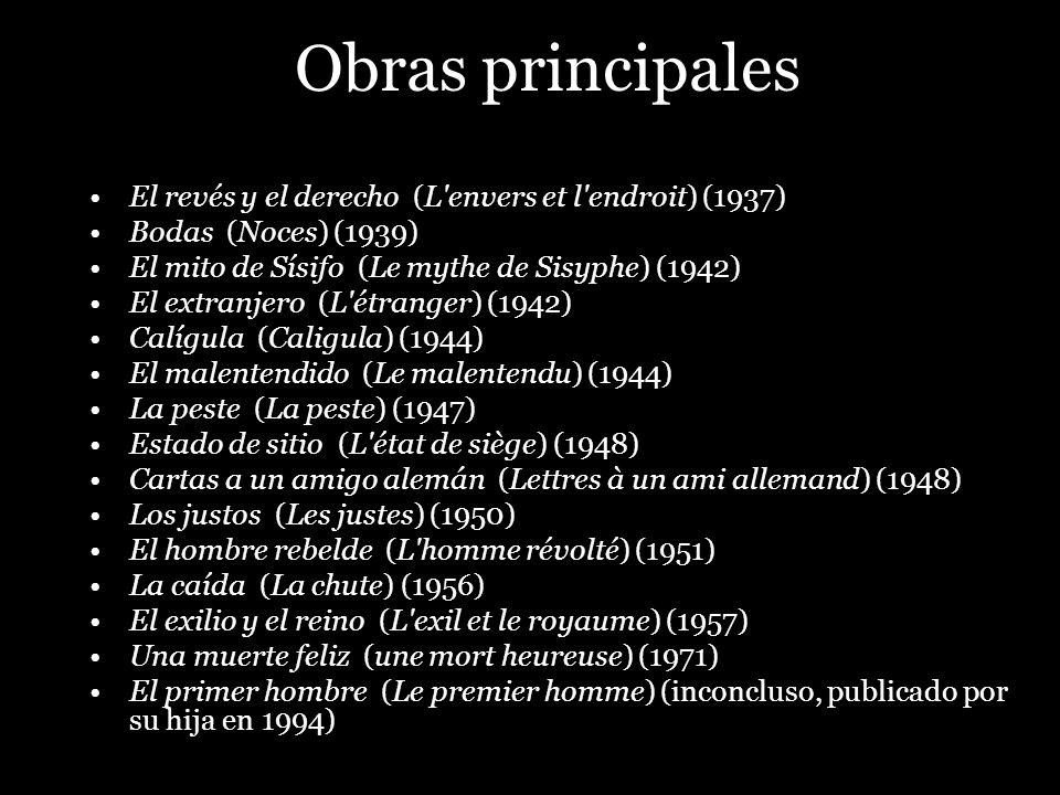 Obras principales El revés y el derecho (L envers et l endroit) (1937)