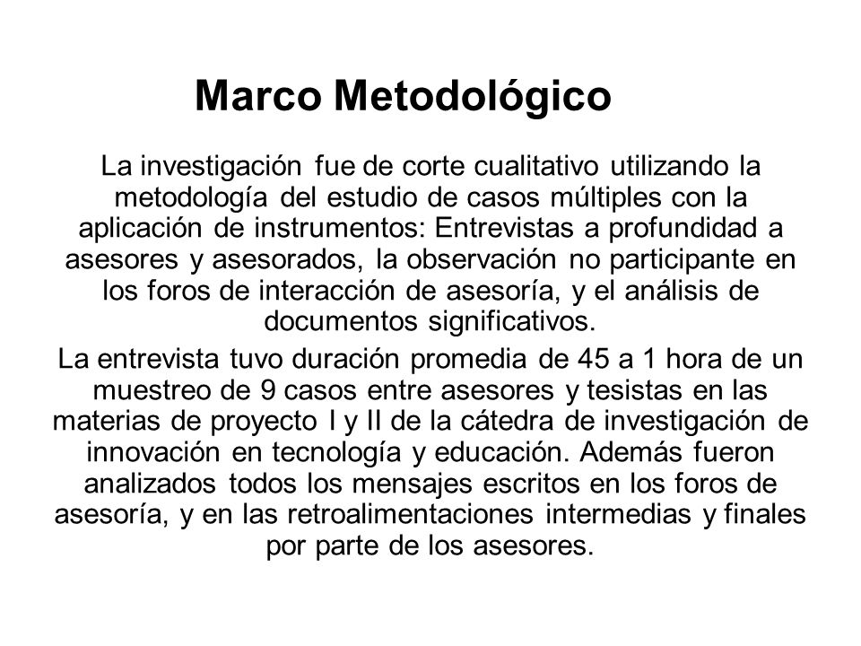 Marco Metodológico