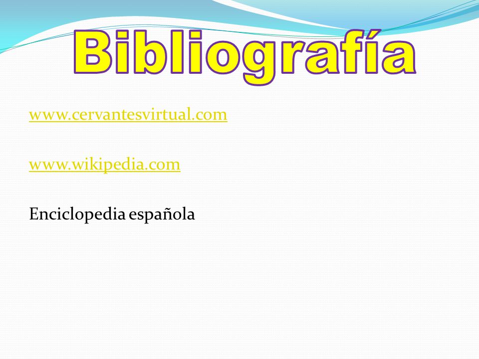 Bibliografía     Enciclopedia española