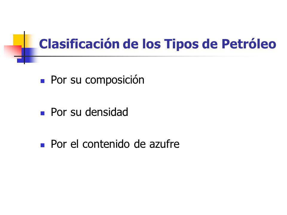 Clasificación de los Tipos de Petróleo