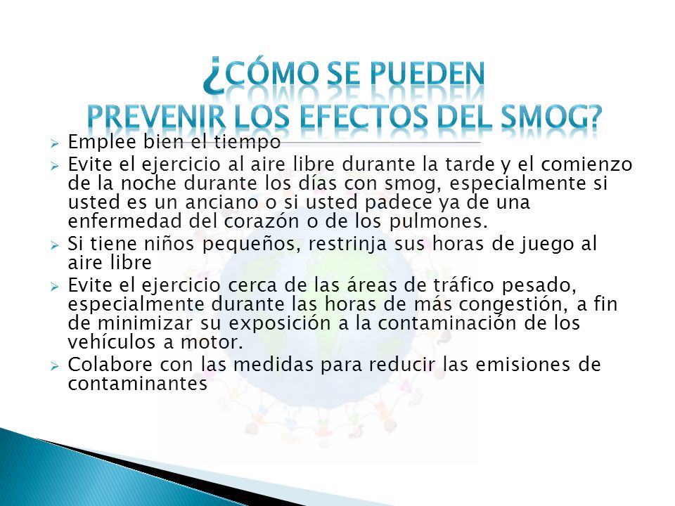 PREVENIR LOS EFECTOS DEL SMOG