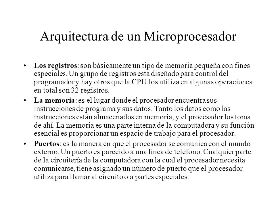 Arquitectura de un Microprocesador