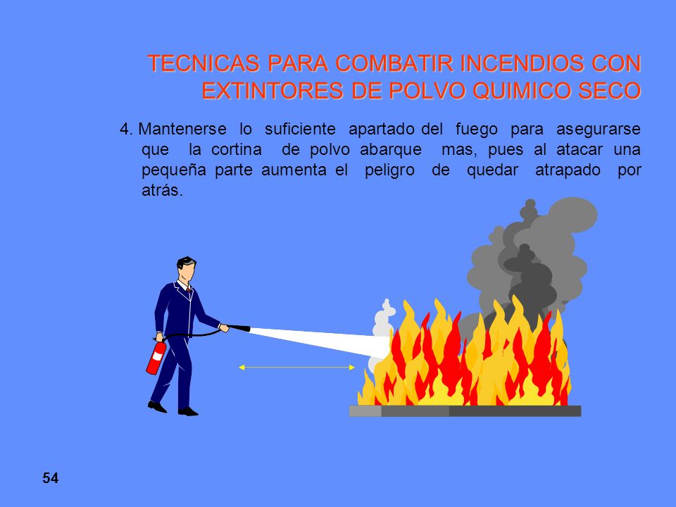 TECNICAS PARA COMBATIR INCENDIOS CON EXTINTORES DE POLVO QUIMICO SECO