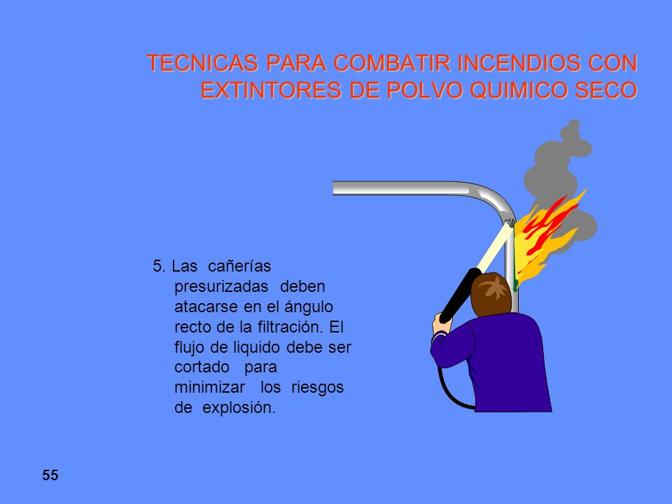 TECNICAS PARA COMBATIR INCENDIOS CON EXTINTORES DE POLVO QUIMICO SECO