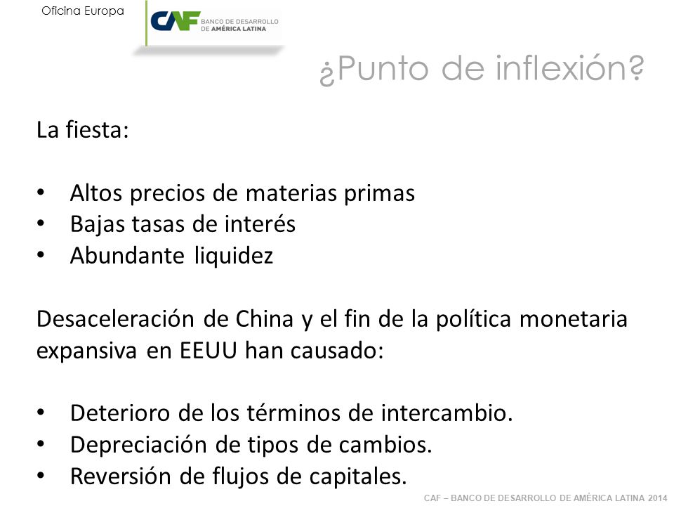 ¿Punto de inflexión La fiesta: Altos precios de materias primas