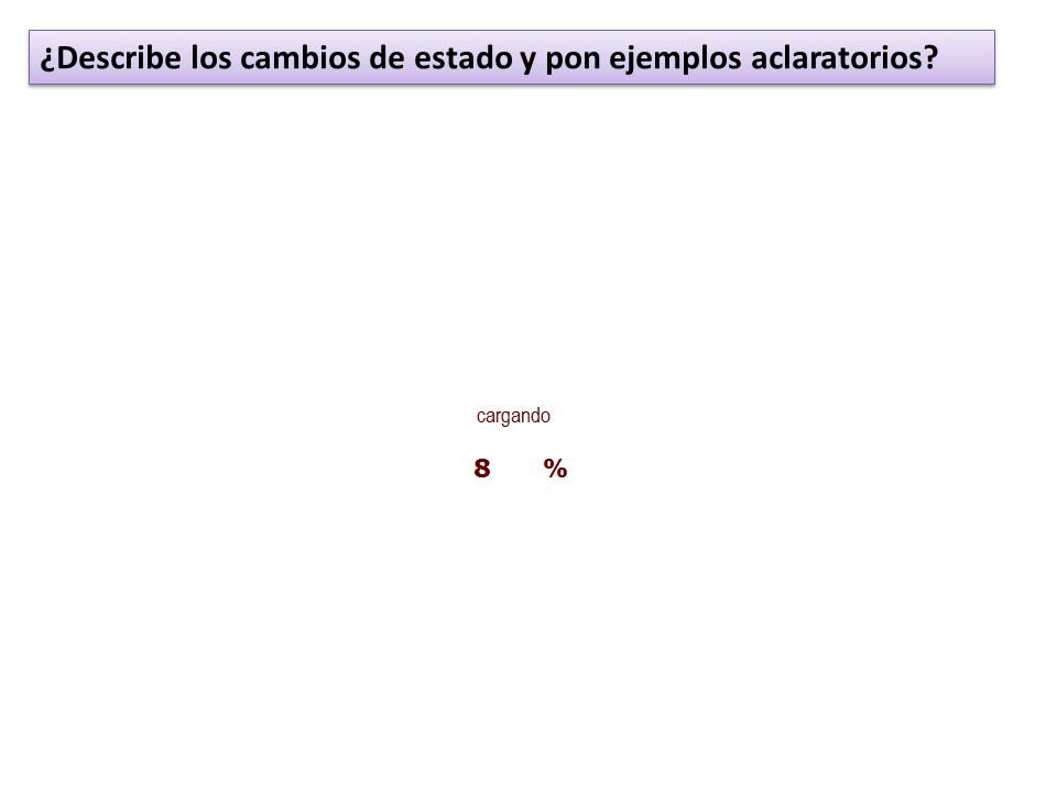 ¿Describe los cambios de estado y pon ejemplos aclaratorios