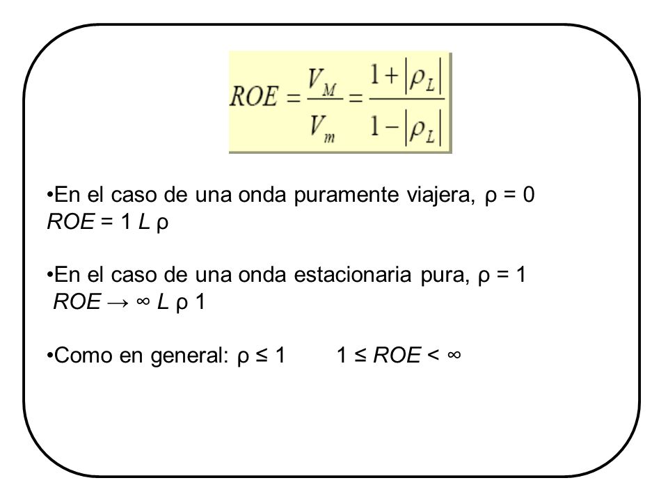 En el caso de una onda puramente viajera, ρ = 0