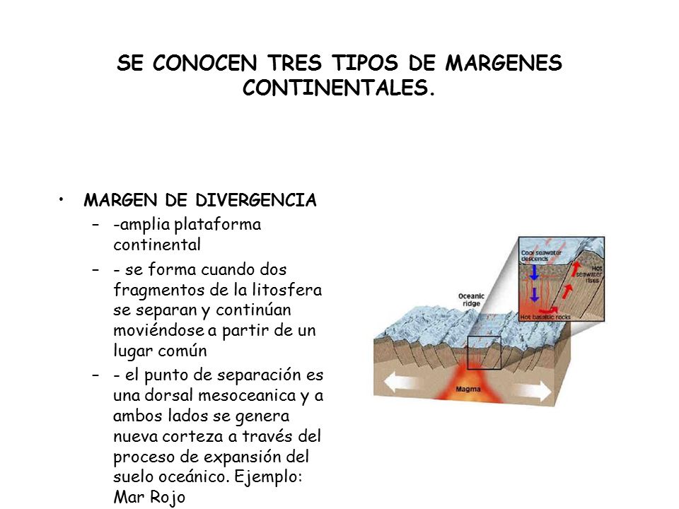 SE CONOCEN TRES TIPOS DE MARGENES CONTINENTALES.