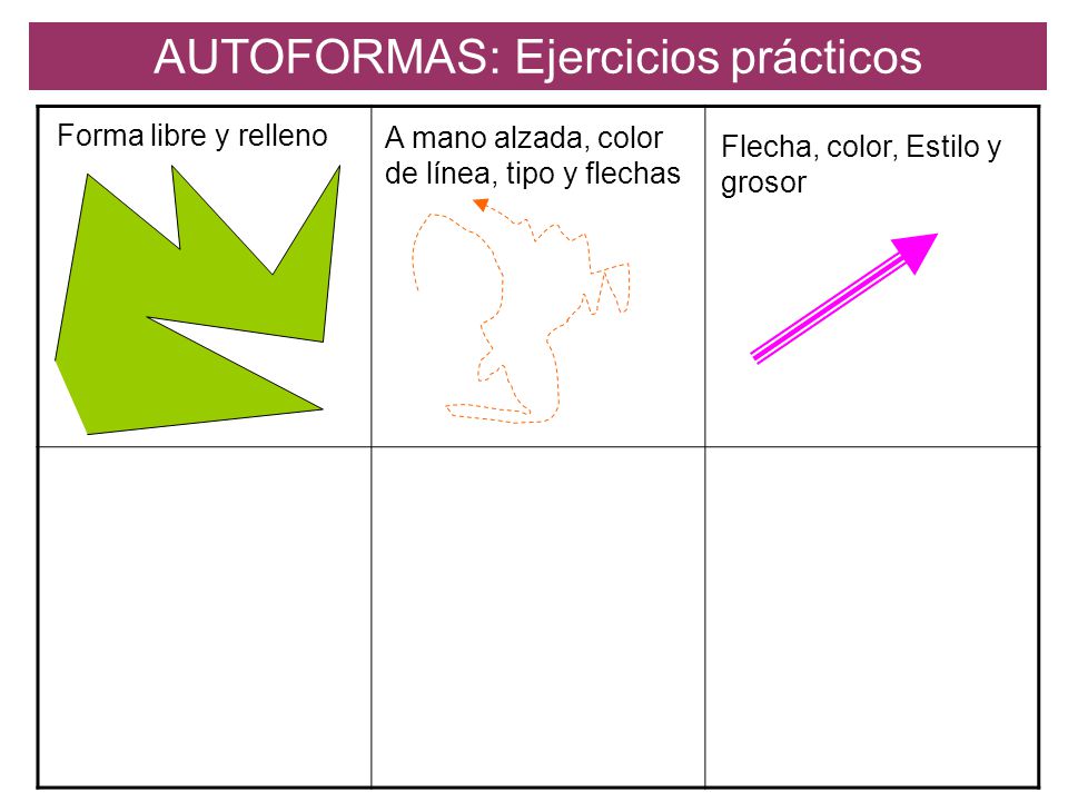 Forma libre y relleno A mano alzada, color de línea, tipo y flechas Flecha, color, Estilo y grosor