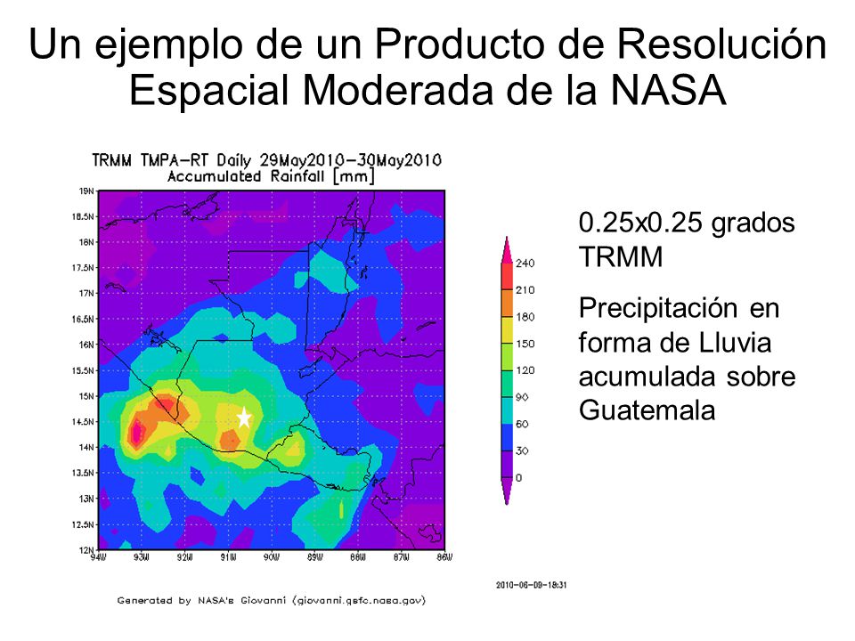 Un ejemplo de un Producto de Resolución Espacial Moderada de la NASA