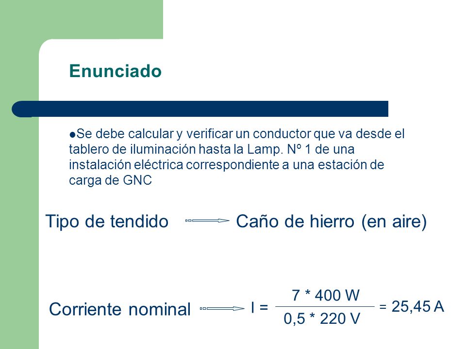Caño de hierro (en aire) Tipo de tendido