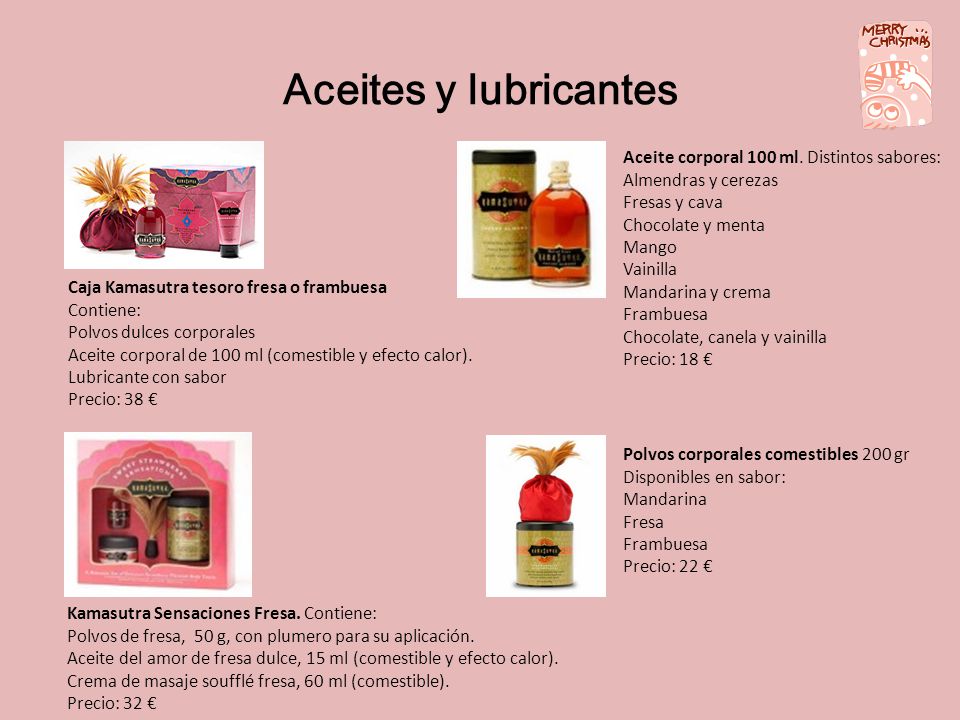 Aceites y lubricantes Aceite corporal 100 ml. Distintos sabores: