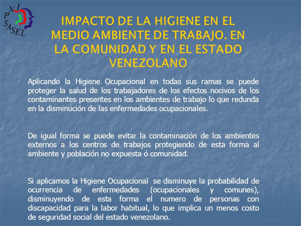 IMPACTO DE LA HIGIENE EN EL MEDIO AMBIENTE DE TRABAJO