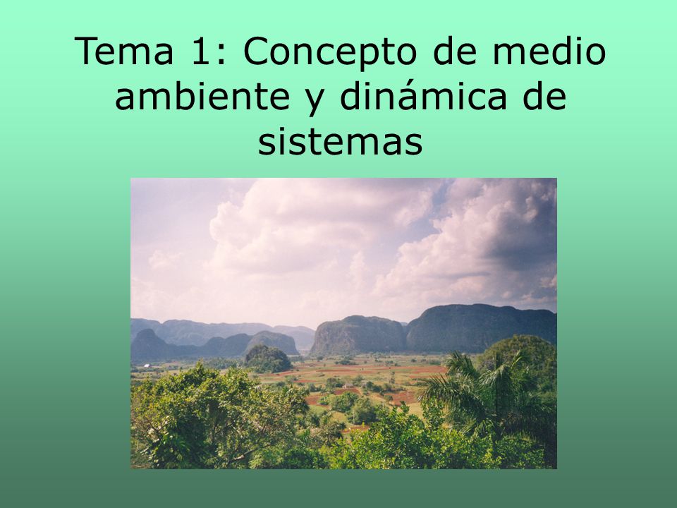 Tema 1: Concepto de medio ambiente y dinámica de sistemas