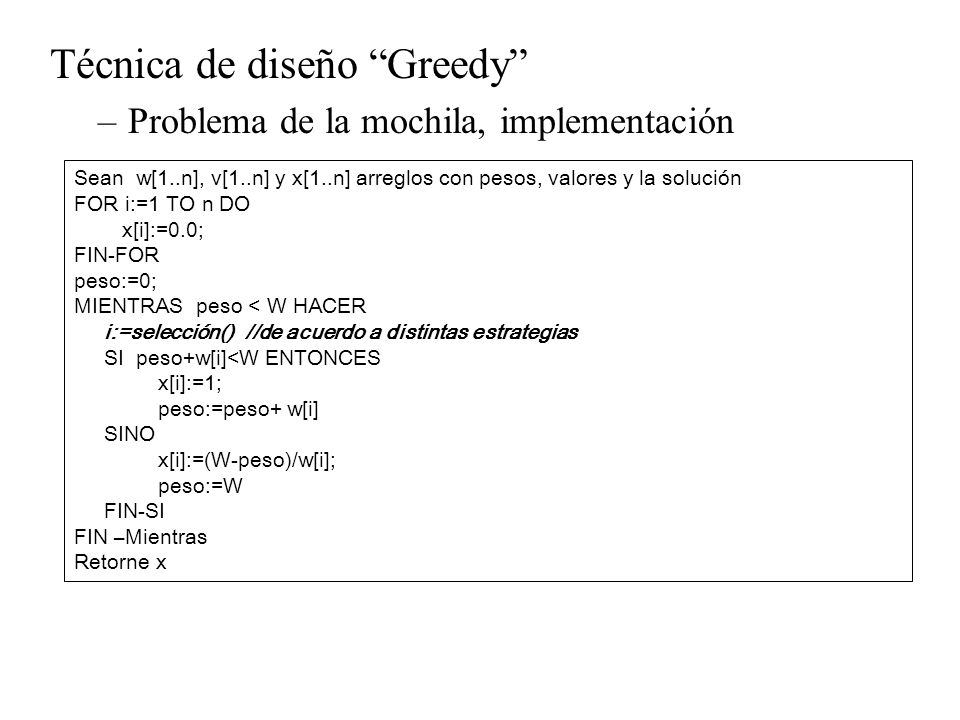 Técnica de diseño Greedy