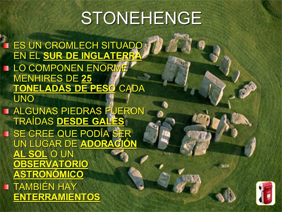 STONEHENGE ES UN CROMLECH SITUADO EN EL SUR DE INGLATERRA