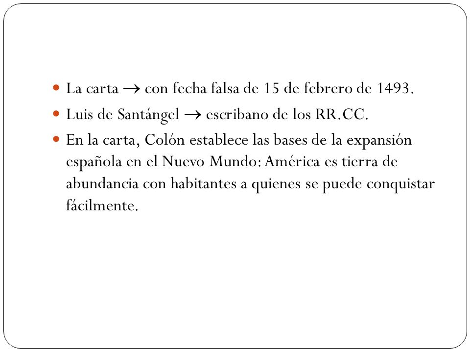 La carta  con fecha falsa de 15 de febrero de 1493.