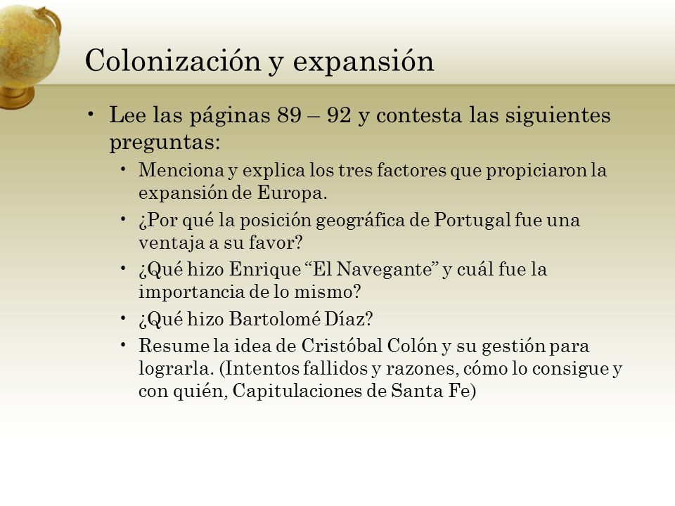 Colonización y expansión