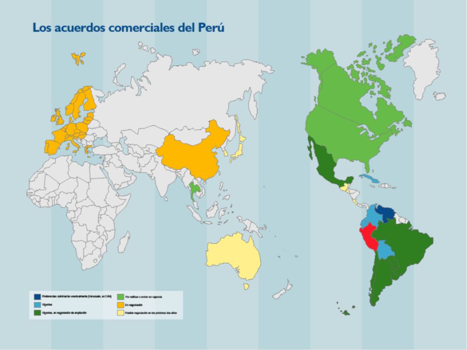 El Perú ha logrado obtener preferencias arancelarias de grandes mercados como EE.UU. y la Unión Europea.