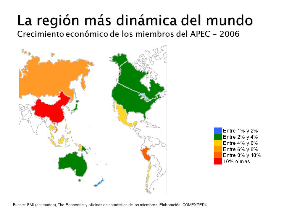 La región más dinámica del mundo Crecimiento económico de los miembros del APEC
