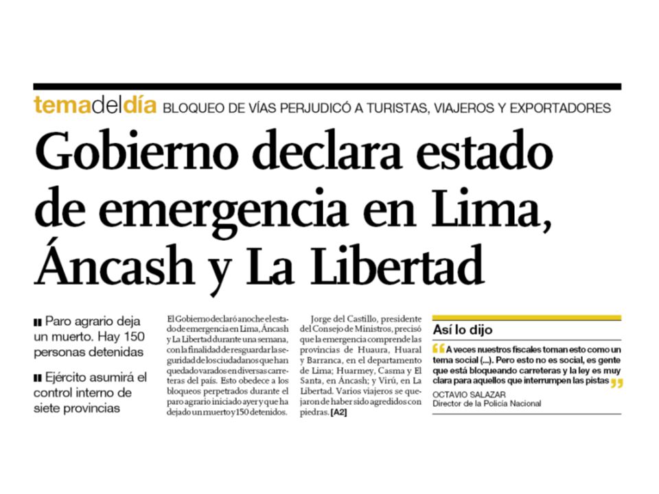 Compromiso y autoridad para mantener el orden público y la paz social.