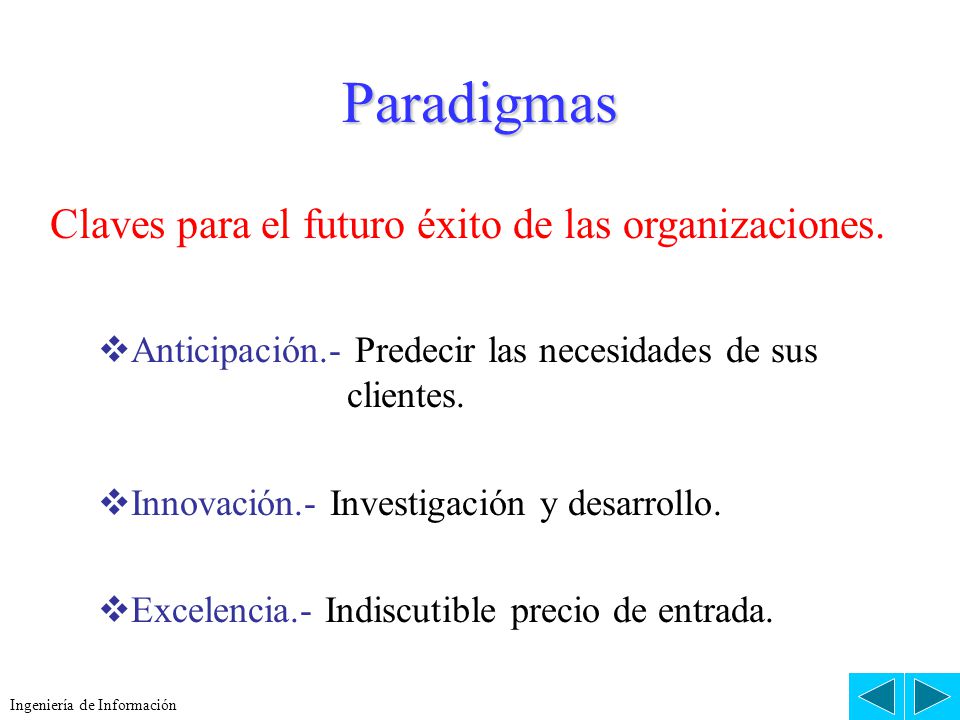 Paradigmas Claves para el futuro éxito de las organizaciones.
