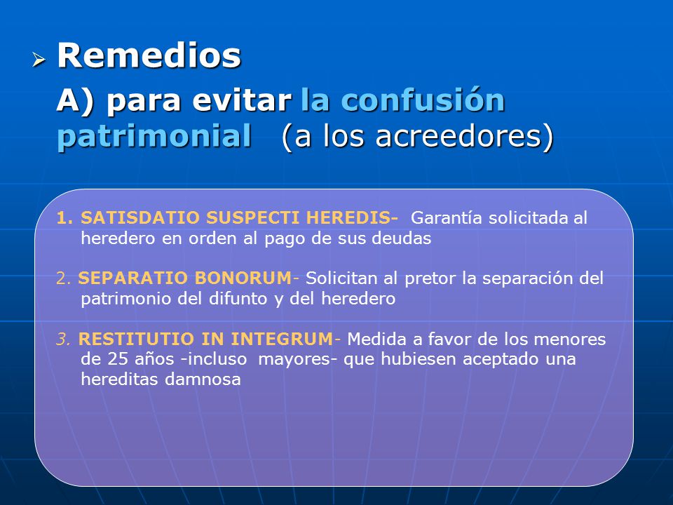 Remedios A) para evitar la confusión patrimonial (a los acreedores)