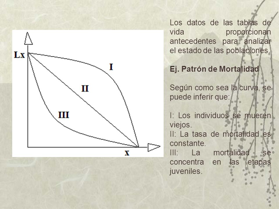 Los datos de las tablas de vida proporcionan antecedentes para analizar el estado de las poblaciones.
