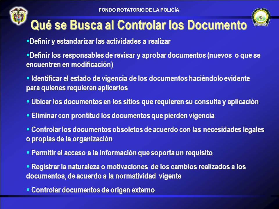 Qué se Busca al Controlar los Documento