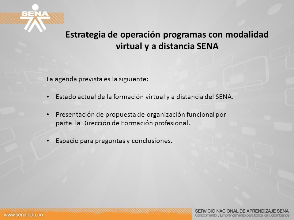 Estrategia de operación programas con modalidad virtual y a distancia SENA