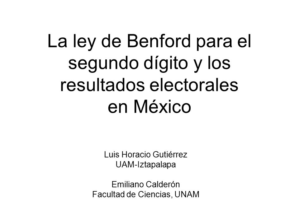 La ley de Benford para el segundo dígito y los resultados electorales en México