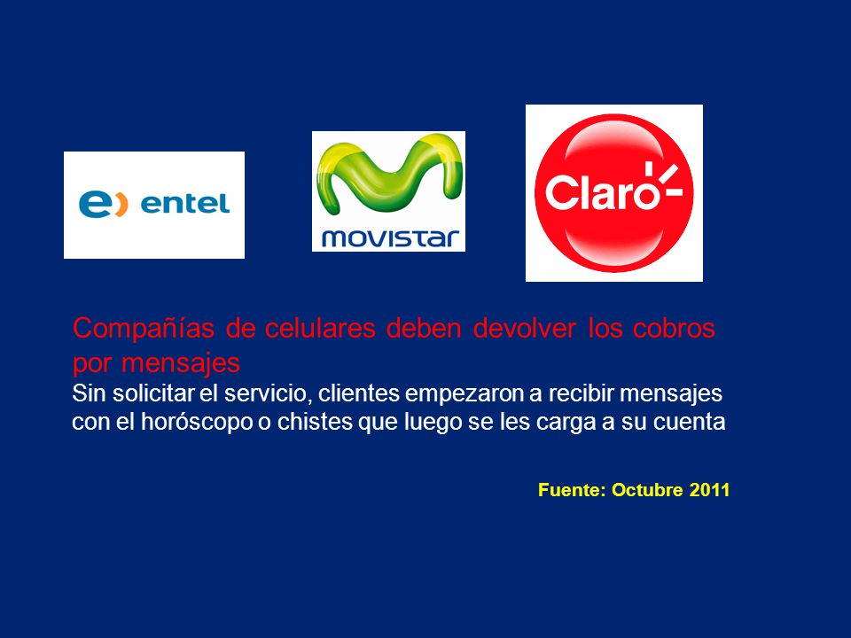 Compañías de celulares deben devolver los cobros por mensajes