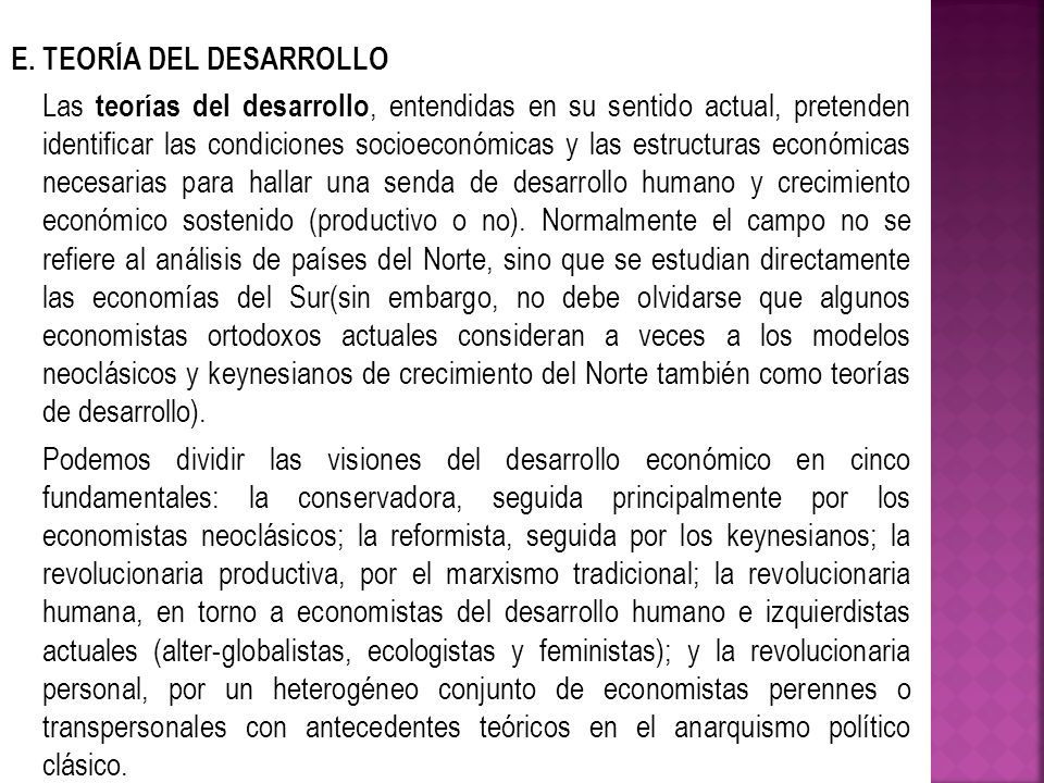 E. TEORÍA DEL DESARROLLO