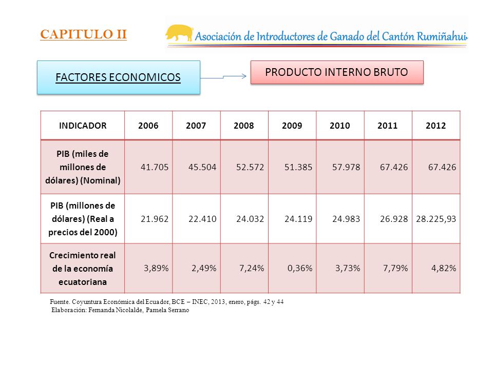 CAPITULO II PRODUCTO INTERNO BRUTO FACTORES ECONOMICOS INDICADOR 2006