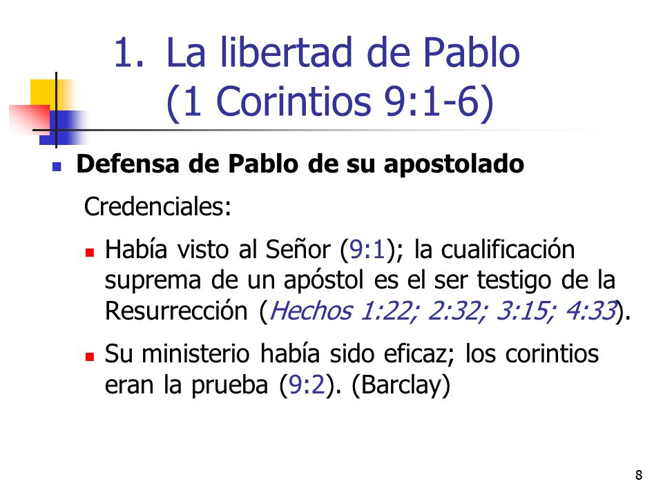 La libertad de Pablo (1 Corintios 9:1-6)