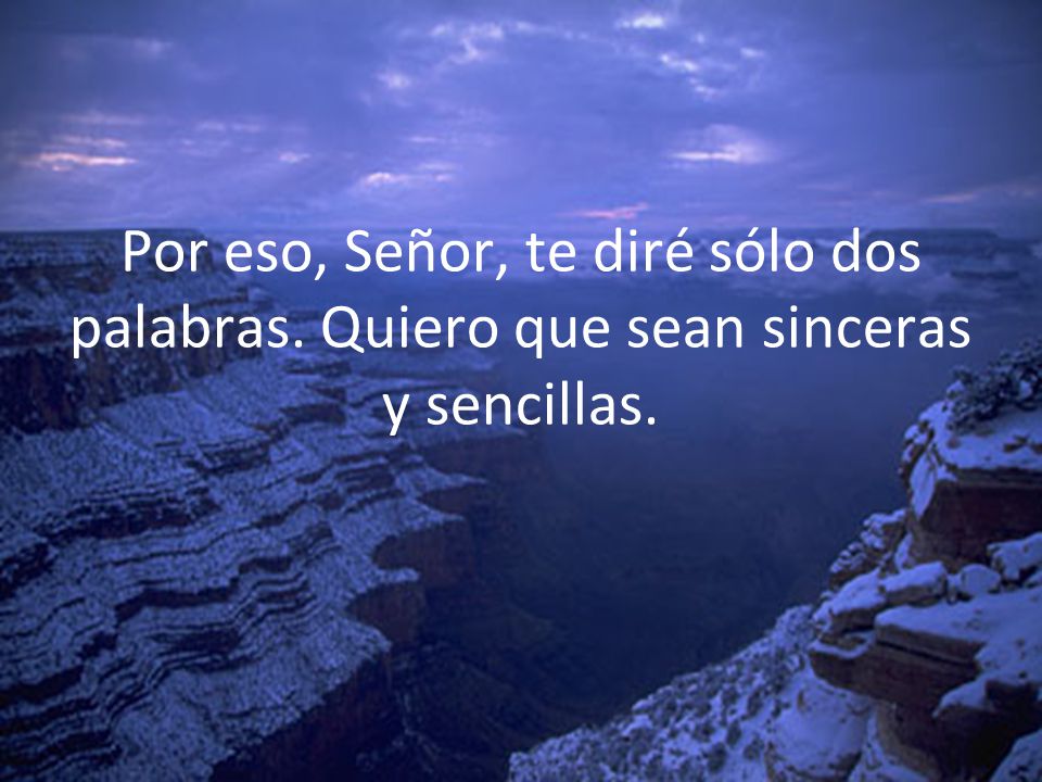 Por eso, Señor, te diré sólo dos palabras