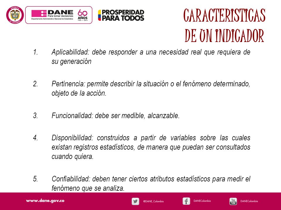 CARACTERISTICAS DE UN INDICADOR