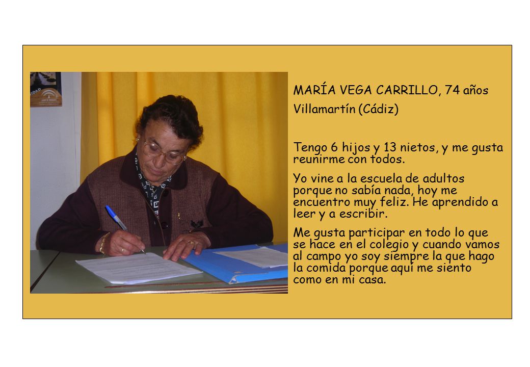 MARÍA VEGA CARRILLO, 74 años