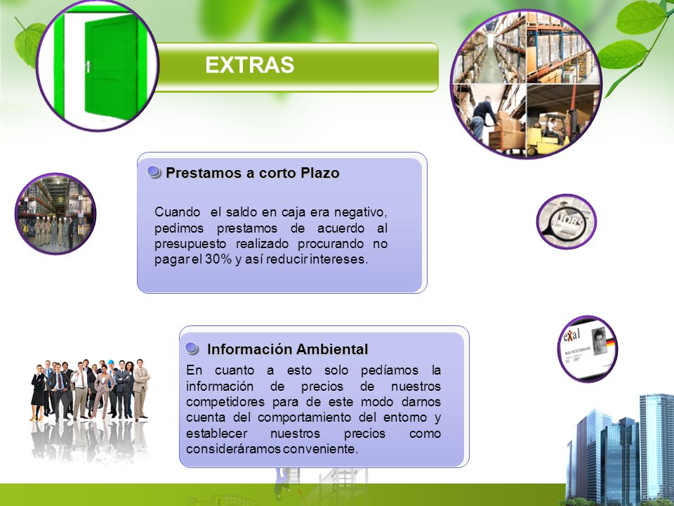 EXTRAS 3 Prestamos a corto Plazo Información Ambiental