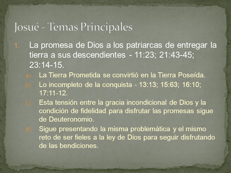 Josué - Temas Principales