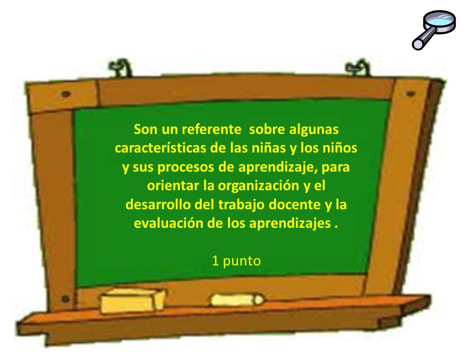 Son un referente sobre algunas características de las niñas y los niños y sus procesos de aprendizaje, para orientar la organización y el desarrollo del trabajo docente y la evaluación de los aprendizajes .