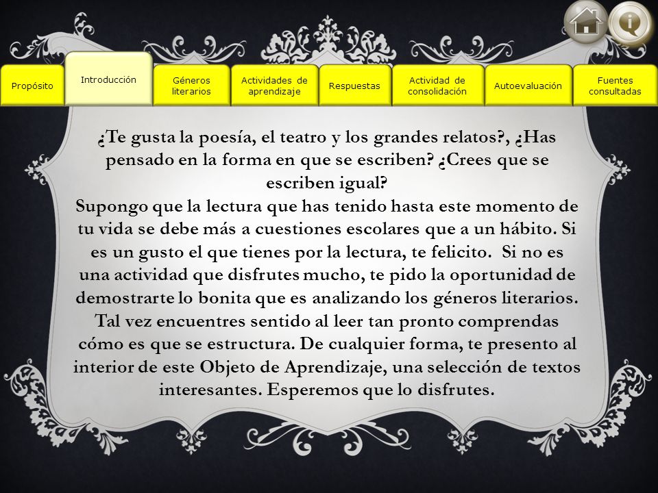 Propósito Introducción. Actividad de consolidación. Fuentes. consultadas. Actividades de aprendizaje.