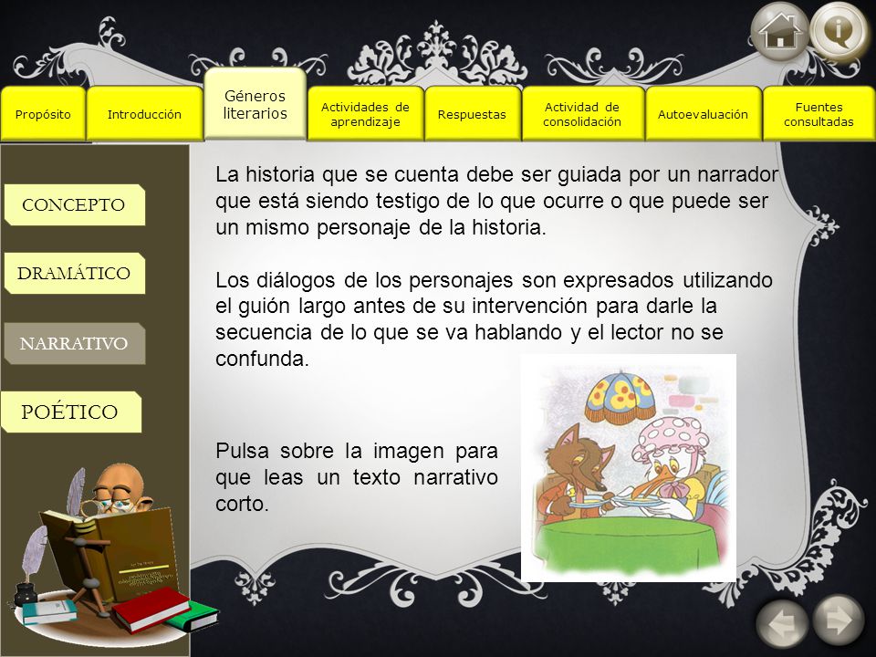 Pulsa sobre la imagen para que leas un texto narrativo corto.