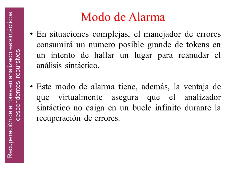Recuperación de errores en analizadores sintácticos descendentes recursivos