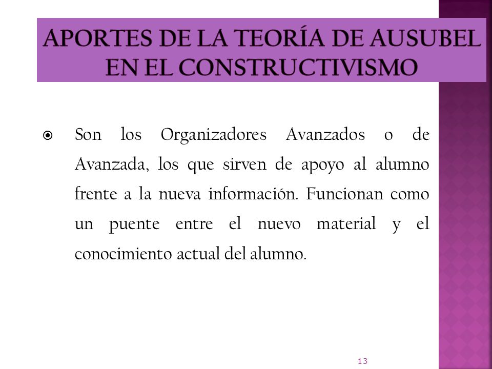 APORTES DE LA TEORÍA DE AUSUBEL EN EL CONSTRUCTIVISMO
