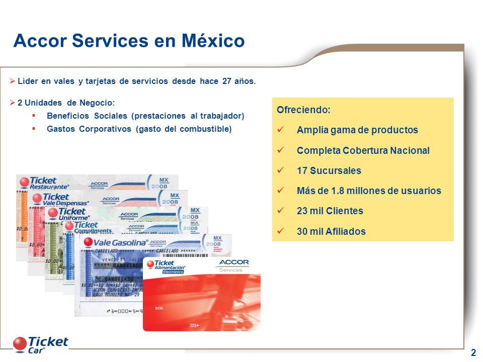 TICKET CAR en México 13 años en el mercado Mexicano