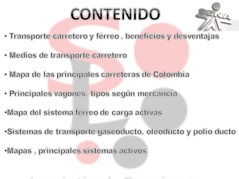 CONTENIDO Transporte carretero y férreo , beneficios y desventajas