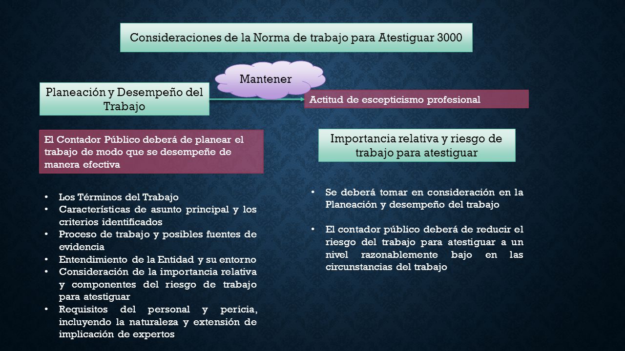 Consideraciones de la Norma de trabajo para Atestiguar 3000